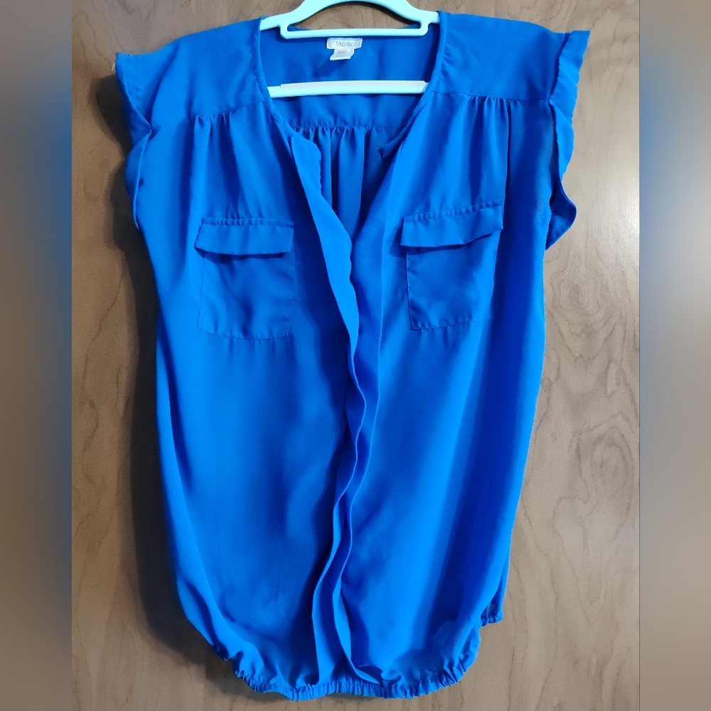 MARISOL Ladies Sheer Pullover Blouse Size Large.
